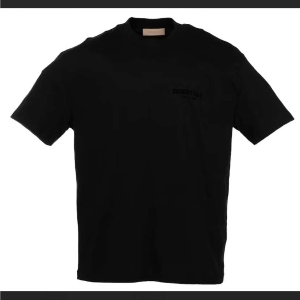 Essentials Black Short Sleeve Tee Classic Crew Neck